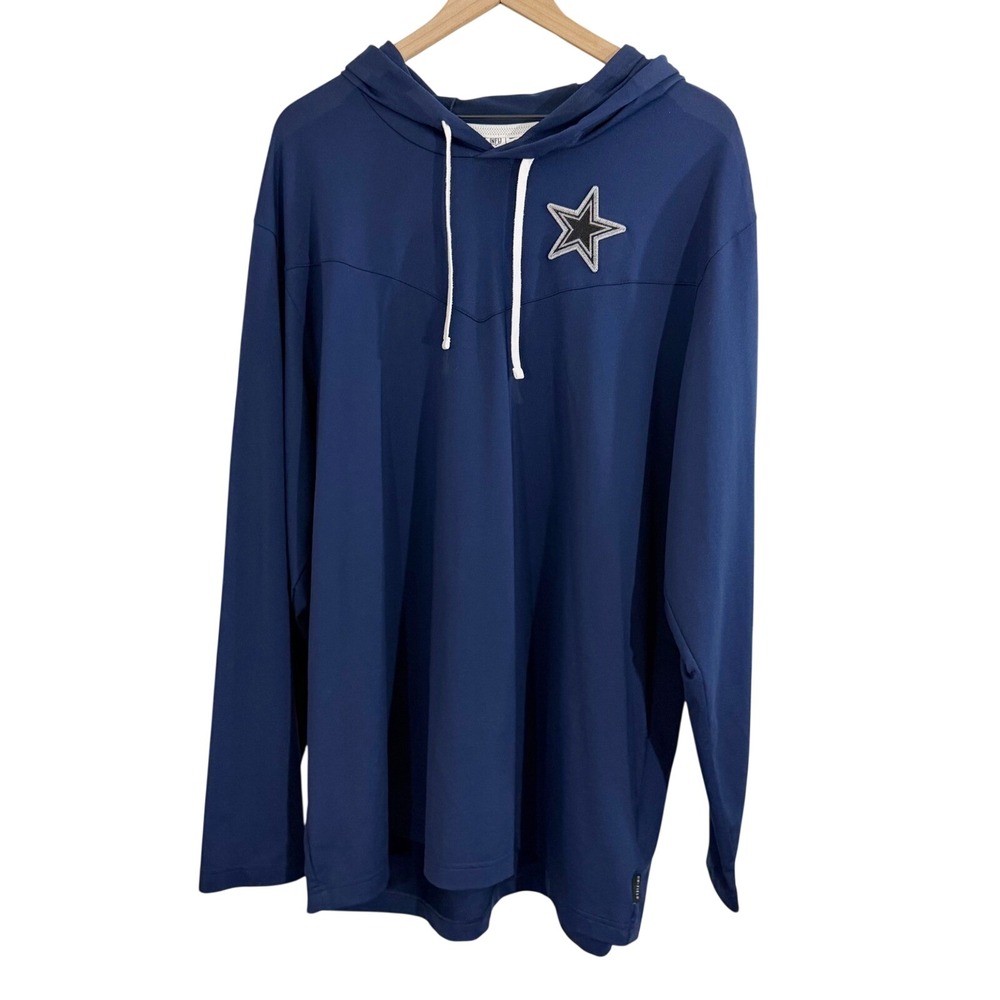 Nike NFL Dallas Cowboys Hoodie Shirt Blue XXL Game Day Activewear Athleisure